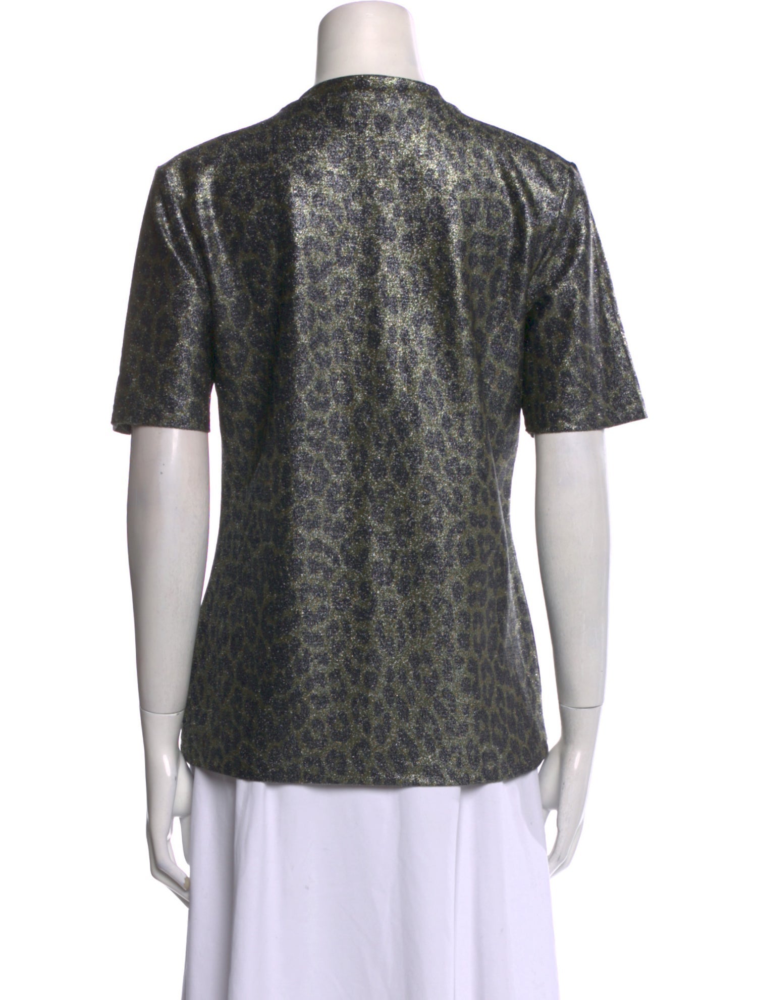 Ganni Animal Print Crew Neck T-Shirt